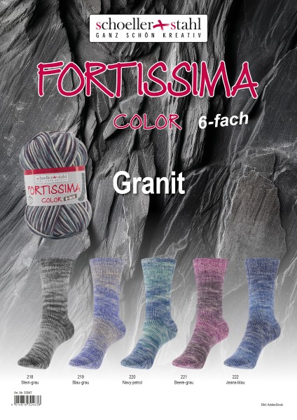 Fortissima-Color-6fach-Granit-Poster 218 Stein-grau